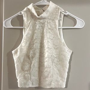 Lace racer back crop top